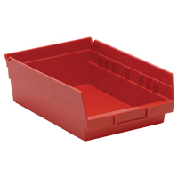 Shelf Bins, 8-3/8" W x 4" H x 11-5/8" D, Red, 30 lbs. Capacity Ontario Packaging