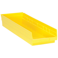 Bacs de rangement pour tablettes, 8-3/8" la x 4" H x 23-5/8" p, Jaune, Capacit&eacute; 50 lb Ontario Packaging