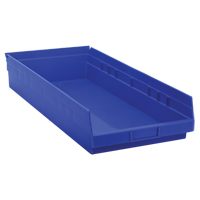 Bacs de rangement pour tablettes, 11-1/8" la x 4" H x 23-5/8" p, Bleu, Capacit&eacute; 50 lb Ontario Packaging