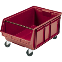 Mobile Giant Stacking Bin, 11-7/8" H x 18-3/8" W x 29" D, 150 lbs. Capacity, Red Ontario Packaging