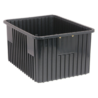 Conductive Dividable Grid Containers, Polypropylene, 17-1/2" W x 22-1/2" D x 8" H, Black Ontario Packaging