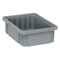 Divider Box&reg; Containers, Plastic, 10.9" W x 8.3" D x 3.5" H, Grey Ontario Packaging