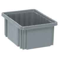 Divider Box&reg; Containers, Plastic, 10.9" W x 8.3" D x 5" H, Grey Ontario Packaging