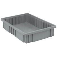 Divider Box&reg; Containers, Plastic, 16.5" W x 10.9" D x 3.5" H, Grey Ontario Packaging