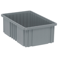 Divider Box&reg; Containers, Plastic, 16.5" W x 10.9" D x 6" H, Grey Ontario Packaging