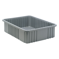 Divider Box&reg; Containers, Plastic, 22.5" W x 17.5" D x 6" H, Grey Ontario Packaging