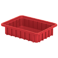 Divider Box&reg; Containers, Polyethylene, 22.4" W x 17.4" D x 5" H, Red Ontario Packaging