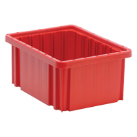 Divider Box<sup>®</sup> Containers, Plastic, 10.9" W x 8.3" D x 5" H, Red CC935 | Ontario Packaging