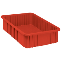 Divider Box<sup>®</sup> Containers, Plastic, 22.5" W x 17.5" D x 6" H, Red CC940 | Ontario Packaging
