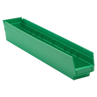 Economy Shelf Bin, 4-1/8" W x 4" H x 23-5/8" D, Green Ontario Packaging