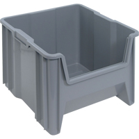 Giant Stacking Containers, 16.5" W x 17.5" D x 12.5" H, Grey CD578 | Ontario Packaging