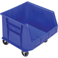 Mobile Bin, 14" H x 16-1/2" W x 18" D, 75 lbs. Capacity, Blue Ontario Packaging
