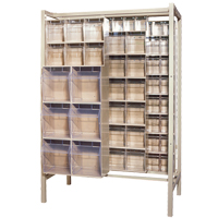 Free-Standing Tip-Out Bins Slider System, 51-1/4" W x 26" D x 77" H, 101 Drawers Ontario Packaging