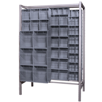 Free-Standing Tip-Out Bins Slider System, 51-1/4" W x 26" D x 77" H, 101 Drawers Ontario Packaging