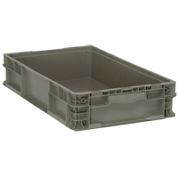 Collapsible Stacking Container, 15" W x 24" D x 5" H, Grey CE991 | Ontario Packaging