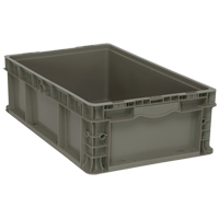 Collapsible Stacking Container, 15" W x 24" D x 7.5" H, Grey CE992 | Ontario Packaging