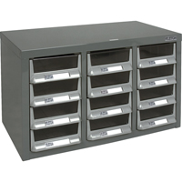Casiers pour pi&egrave;ces KPC-100 , Acier galvanis&eacute;, 12 tiroirs, 23" x 11-2/5" x 13-4/5", Gris Ontario Packaging