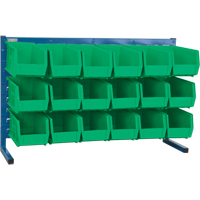 Louvered Rack with Bins, 18 Bins, 36" W x 8-1/4" D x 22" H Ontario Packaging
