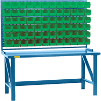 Louvered Rack with Bins, 36 Bins, 72" W x 15" D x 40" H Ontario Packaging