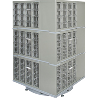 Heavy-Duty Industrial Carousel Drawer Cabinet, Steel, 192 Drawers, 27" W x 27" D x 48" H, Grey CF405 | Ontario Packaging