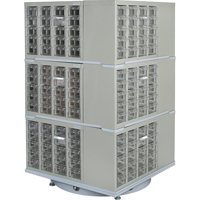 Heavy-Duty Industrial Carousel Drawer Cabinet, Steel, 240 Drawers, 27" W x 27" D x 48" H, Grey CF406 | Ontario Packaging