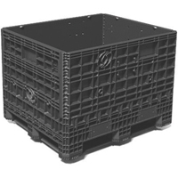 Medium-Duty Collapsible Bulkpak Containers, 48" L x 40" W x 34" H, Black Ontario Packaging