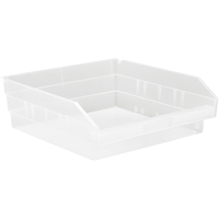 Shelf Bins, 11-1/8" W x 4" H x 11-5/8" D, Clear, 30 lbs. Capacity Ontario Packaging