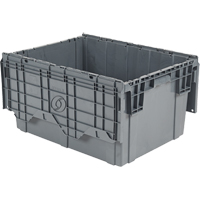 Flipak Polyethylene Plastic (PE) Distribution Containers, 27.9" x 20.9" x 15.2", Grey Ontario Packaging
