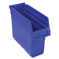 Store-Max Shelf Bins, 4-3/8" W x 8" H x 11-5/8" D, Blue, 44 lbs. Capacity Ontario Packaging