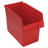 Store-Max Shelf Bins, 6-5/8" W x 8" H x 11-5/8" D, Red, 44 lbs. Capacity Ontario Packaging