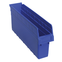Store-Max Shelf Bins, 4-3/8" W x 8" H x 17-7/8" D, Blue, 56 lbs. Capacity Ontario Packaging