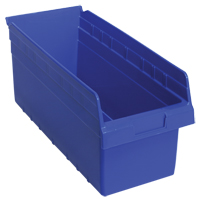 Store-Max Shelf Bins, 8-3/8" W x 8" H x 17-7/8" D, Blue, 56 lbs. Capacity Ontario Packaging