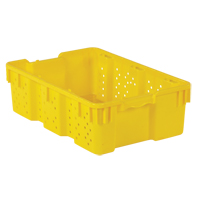 Agricultural Plastic Stack-N-Nest Container, 16" x 23.9" x 7.3", Yellow Ontario Packaging