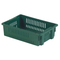 Contenant en plastique empilable Stack-N-Nest pour l'agriculture, 13,1" x 19,7" x 5,6", Vert Ontario Packaging