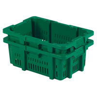 Food Handling Plastic Stack-N-Nest Container, 16" x 23.9" x 8.8", Green Ontario Packaging