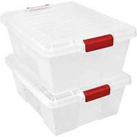 Plastic Latch Container, 15.875" W x 21" D x 7.75" H, Clear CG054 | Ontario Packaging