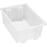 Heavy-Duty Stack & Nest Tote, 8" x 13.5" x 19.5", Clear Ontario Packaging