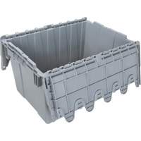 Contenant de distribution en plastique avec dessus basculant, 21,65" x 15,5" x 12,5", Gris Ontario Packaging