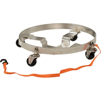 Chariots &agrave; &eacute;tages multiples pour baril, Acier inoxydable, Capacit&eacute;e 900 lb, Diam&egrave;tre 23-1/2", Roue en Caoutchouc Ontario Packaging