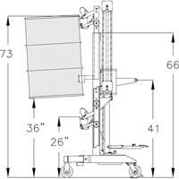 Manipulateur ergonomique de baril &agrave; port&eacute;e &eacute;lev&eacute;, DM-100-HR, 30 - 85 gal. US (25 - 70 gal. imp.) Ontario Packaging