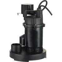 Thermoplastic Submersible Sump Pump, 2560 GPH, 115 V, 4.6 A, 1/3 HP DC842 | Ontario Packaging