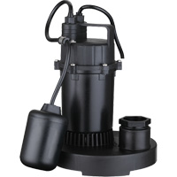 Thermoplastic Submersible Sump Pump, 2560 GPH, 115 V, 4.6 A, 1/3 HP DC843 | Ontario Packaging