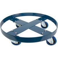 Chariot pour baril, Acier, Capacit&eacute;e 1400 lb, Diam&egrave;tre 24", Roue en &eacute;lastique bleu Ontario Packaging
