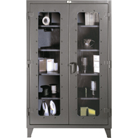 Clearview Cabinets, Steel, 4 Shelves, 60" H x 48" W x 24" D FG851 | Ontario Packaging