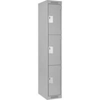 Casiers Clean Line, 3 niveaux, 12" x 18" x 72", Acier, Gris, Rivet (assembl&eacute;) Ontario Packaging