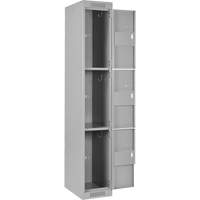 Casiers Clean Line, 3 niveaux, Bloc de 4, 48" x 18" x 72", Acier, Gris, Rivet (assembl&eacute;) Ontario Packaging