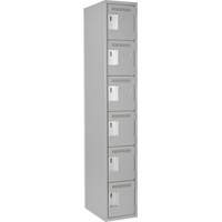 Clean Line Lockerettes, 6 -tier, 12" x 18" x 72", Steel, Grey, Rivet (Assembled) Ontario Packaging