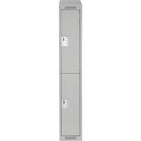 Casiers Clean Line, 2 niveaux, 12" x 18" x 78", Acier, Gris, Rivet (assembl&eacute;) Ontario Packaging