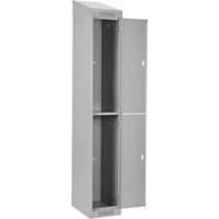 Clean Line Lockers, 2 -tier, Bank of 4, 48" x 18" x 78", Steel, Grey, Rivet (Assembled) Ontario Packaging
