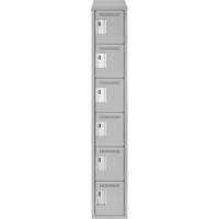 Clean Line Lockerette , 6 -tier, 12" x 18" x 78", Steel, Grey, Rivet (Assembled) Ontario Packaging